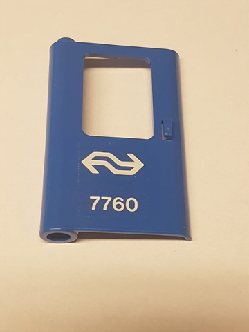 Lego Door 1 x 4 x 5 Train Left, Thin Support at Bottom with Dutch Train Logo and '7760' Pattern (Sticker) - Set 7760
