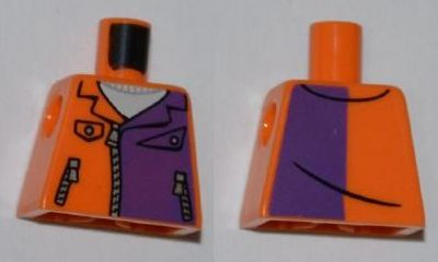 Lego Torso Batman Jacket with Dark Purple Half Panel, Pockets and Zippers Pattern