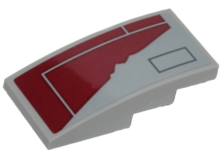 Lego Slope, Curved 4 x 2 with SW Resistance Transport Pod Hull Plates and Red Worn Patch Pattern (Sticker) - Set 75176