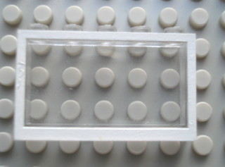 Lego Modulex Window 1 x 5 x 3 with White Border Print