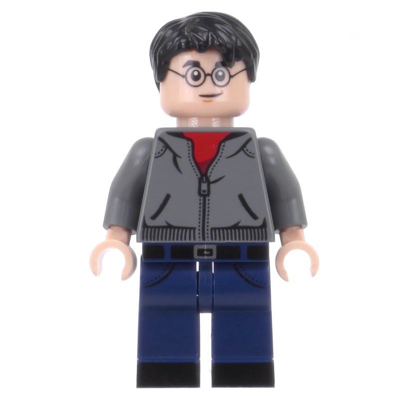 Lego Harry Potter, Dark Bluish Gray Jacket over Red Shirt, Dark Blue Legs