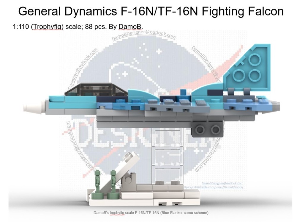 Lego US Navy General Dynamics F-16N Fighting Falcon 'Blue Flanker'