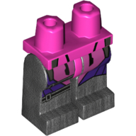Lego Hips and Pearl Titanium Legs with Purple Coat, Straps / Dark Pink