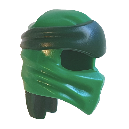 Lego Wrap with Long Back Knot, Dark Green Band Pattern