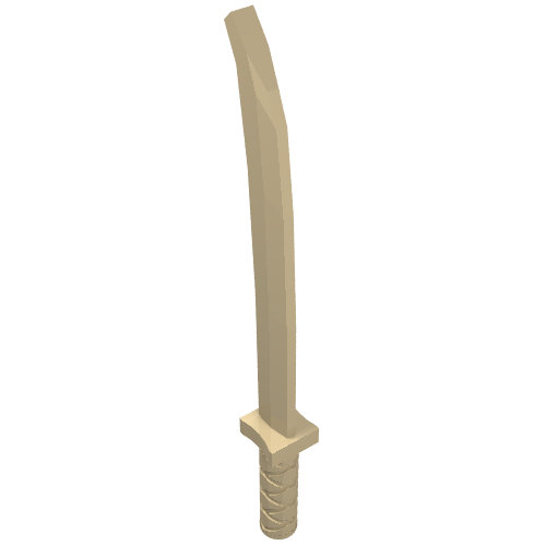 Lego Weapon Sword / Katana / Shamshir with Uncapped Pommel [Square Guard] / Tan