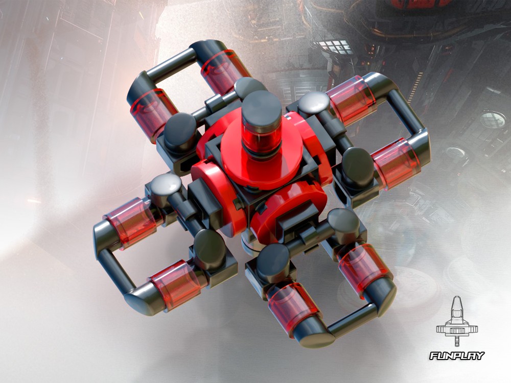 Lego Spinning Top #43 Red Energy Tube Reactor
