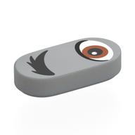 Lego Tile Round 1 x 2 with Reddish Brown Eye, Black Eyebrow, Left Print / Light Bluish Gray