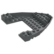 Lego Boat Hull Section, Brick 10 x 12 x 1 with 4 x 6 Cutout / Dark Bluish Gray