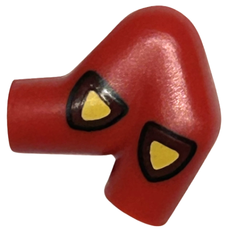 Lego Arm, Left Double with Yellow and Dark Red Triangular Shields with Black Outline Pattern