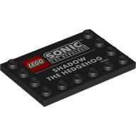 Lego Plate Special 4 x 6, Studs on 3 Edges with 'LEGO SONIC', 'SHADOW THE HEDGEHOG' Print