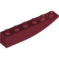Lego Brick Curved Inverted 6 x 1 / Dark Red