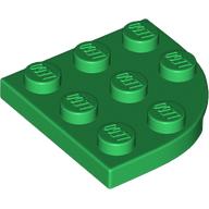 Lego Plate Round Corner 3 x 3 / Green