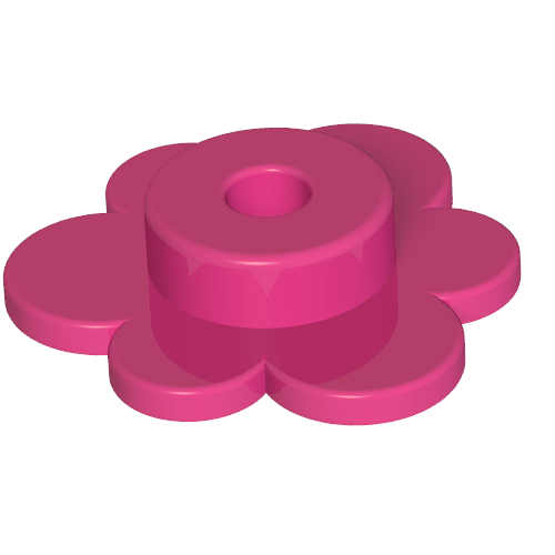 Lego Plant, Flower - Small / Dark Pink