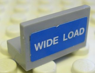 Lego Panel 1 x 2 x 1 with White 'WIDE LOAD' on Blue Background Pattern (Sticker) - Set 8147