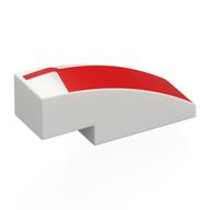 Lego Brick Curved 3 x 1 No Studs with Red Shape Print