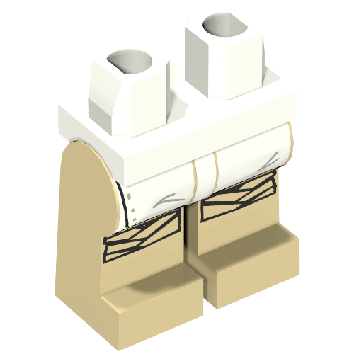 Lego Hips and Tan Legs with White Leggings, Puttees Print