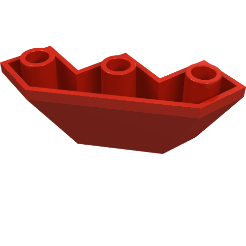 Lego Brick Wedged, Sloped Inverted 3 x 3 x 2 Facet / Red