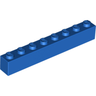 Lego Brick 1 x 8 / Blue