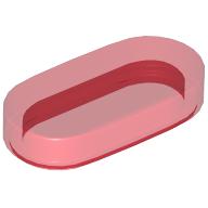 Lego Tile Round 1 x 2 / Trans-Red