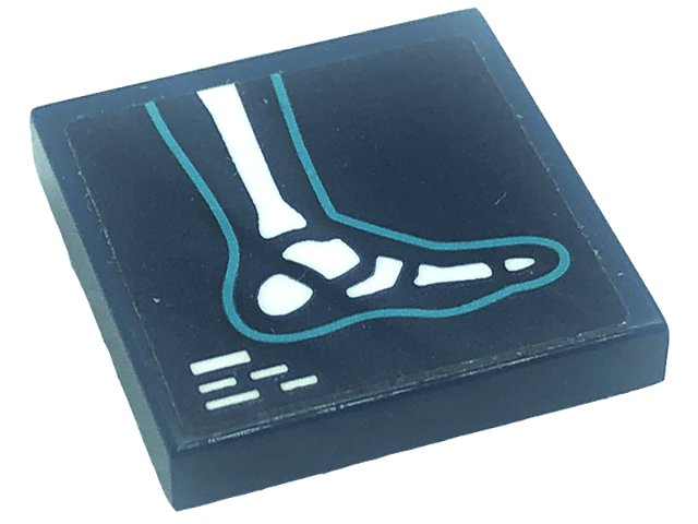 Lego Tile 2 x 2 with Foot X-Ray Pattern (Sticker) - Set 41318