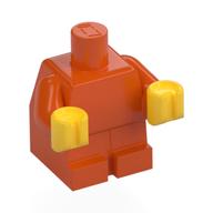Lego Baby / Toddler Body with Fixed Arms and Yellow Hands / Reddish Orange