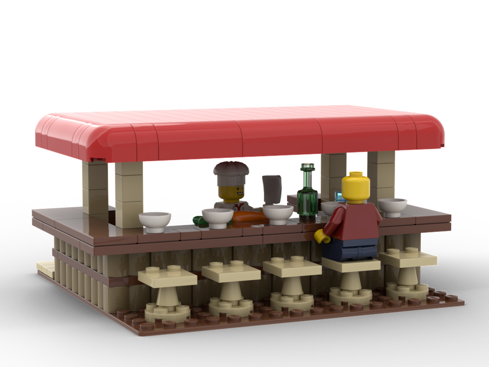 Lego Minifig scale modular ramen shop