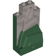 Lego Rock Panel 2 x 4 x 6 with Marbled Dark Green Pattern