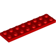 Lego Plate 2 x 8 / Red