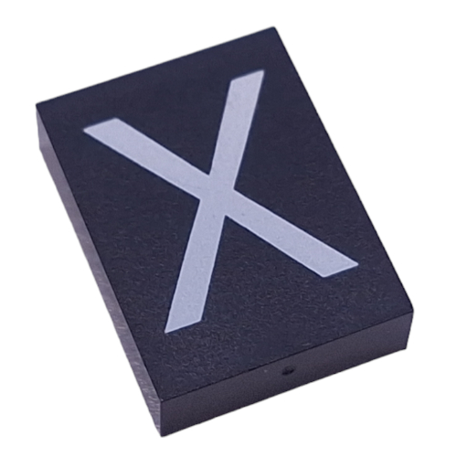 Lego Modulex Tile 3 x 4 with White 'X' Print, without Internal Supports / Modulex Tile Brown