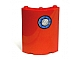 Lego Cylinder Quarter 4 x 4 x 6 with Porthole Near Top Pattern (Sticker) - Set 4982 / Red