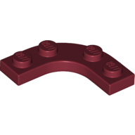 Lego Plate Round Corner 3 x 3 with 2 x 2 Round Cutout / Dark Red