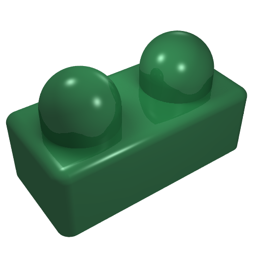 Lego Primo Brick 1 x 2 / Green