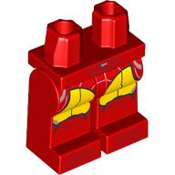 Lego Hips and Red Legs with Iron Man Armor, Yellow Shapes Print