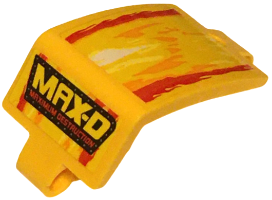 Lego Technic, Panel Curved 3 x 5 x 3 with 'MAX-D', 'MAXIMUM DESTRUCTION' and Flames Pattern (Sticker) - Set 42119