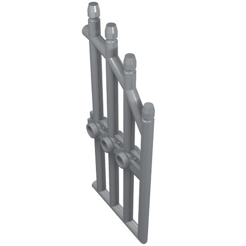 Lego Gate 1 x 4 x 9 Arched with Bars and Three Studs / Light Bluish Gray