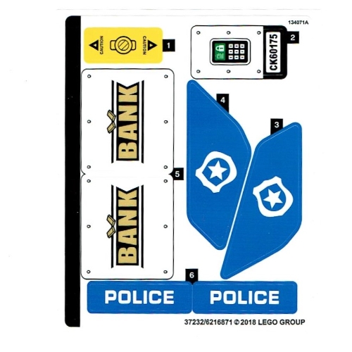 Lego Sticker Sheet for Set 60175-1
