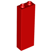 Lego Brick 1 x 2 x 5 / Red