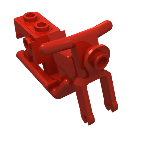 Lego Vehicle Base, Motorcycle Chassis, Frame 3 x 6 x 3 / Red