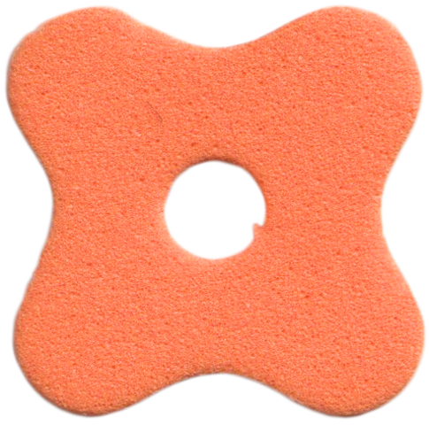 Lego Foam Part for Set 3151 - Scala Flower with 4 Petals and Hole / Orange