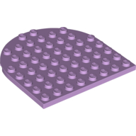 Lego Plate 8 x 8 with Rounded End / Lavender