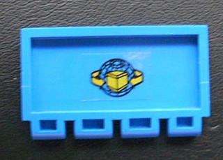 Lego Hinge Train Gate 2 x 4 with Box and Arrows and Globe Pattern (Sticker) - Set 4555