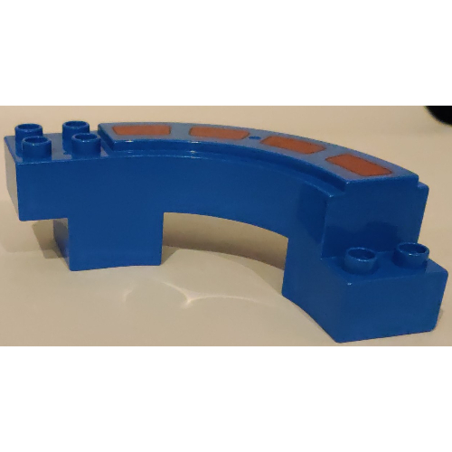 Lego Duplo Road Section, Curve with Red Stripes Print
