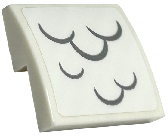 Lego Slope, Curved 2 x 2 x 2/3 with Light Bluish Gray Half Circles (Rippled Feathers) Pattern (Sticker) - Set 76425