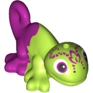 Lego Animal, Chameleon with Magenta Eyes and Magenta Tail Print
