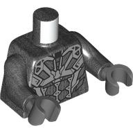 Lego Torso, Dark Bluish Grey/Light Bluish Grey Armor Panels, Silver Decorations Print, Pearl Titanium Arms, Dark Bluish Gray Hands / Pearl Titanium