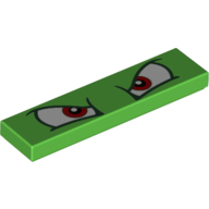 Lego Tile 1 x 4 with Red Eyes (Bowser) Print