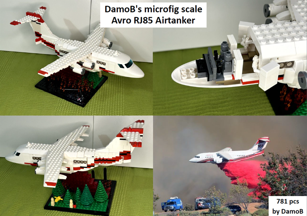 Lego Microfig scale Avro RJ85 airtanker
