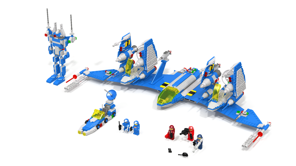 Lego Classic Space Space Manta, Star Scooters, Giant Robot, and Rover