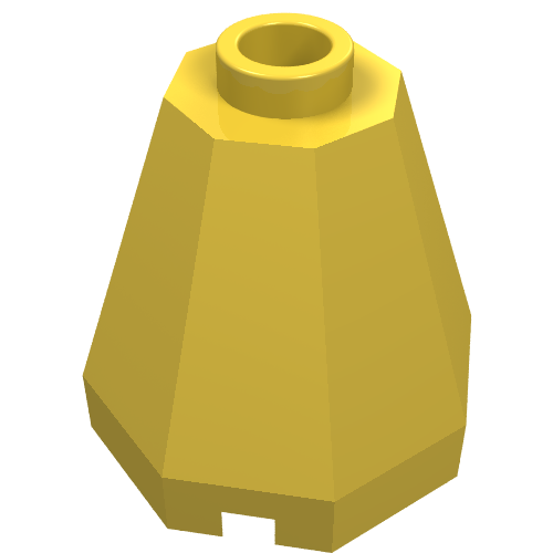 Lego Cone 2 x 2 x 1 2/3 Octagonal, Open Stud / Yellow