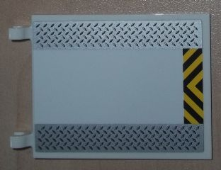 Lego Flag 6 x 5 with Silver Tread Plates and Black and Yellow Danger Stripes Pattern (Sticker) - Set 8638
